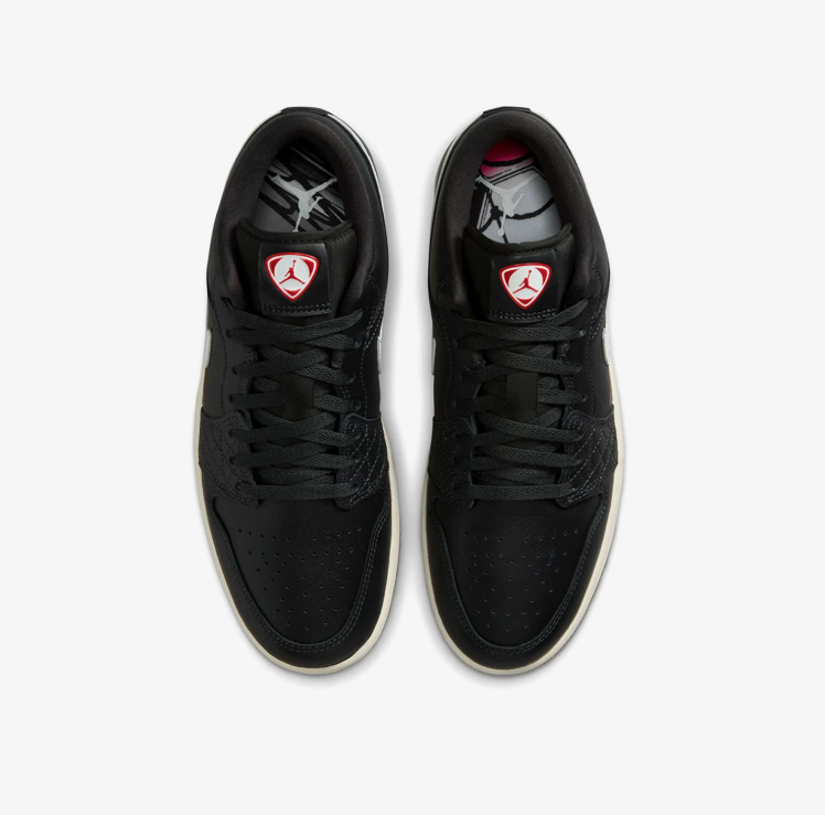 Jordan Black & White Low-Top Sneakers with Quilted Details